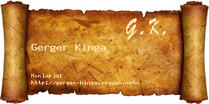 Gerger Kinga névjegykártya